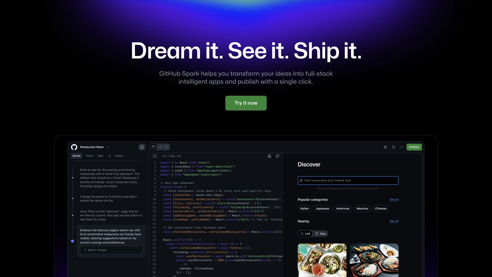 GitHub Spark截图