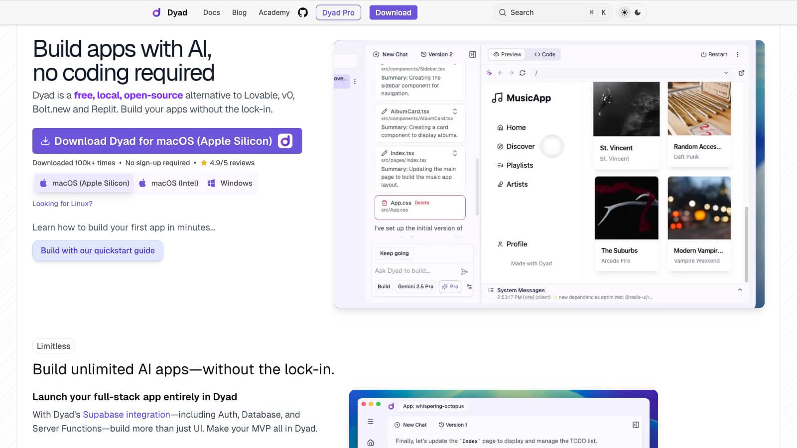 Dyad screenshot