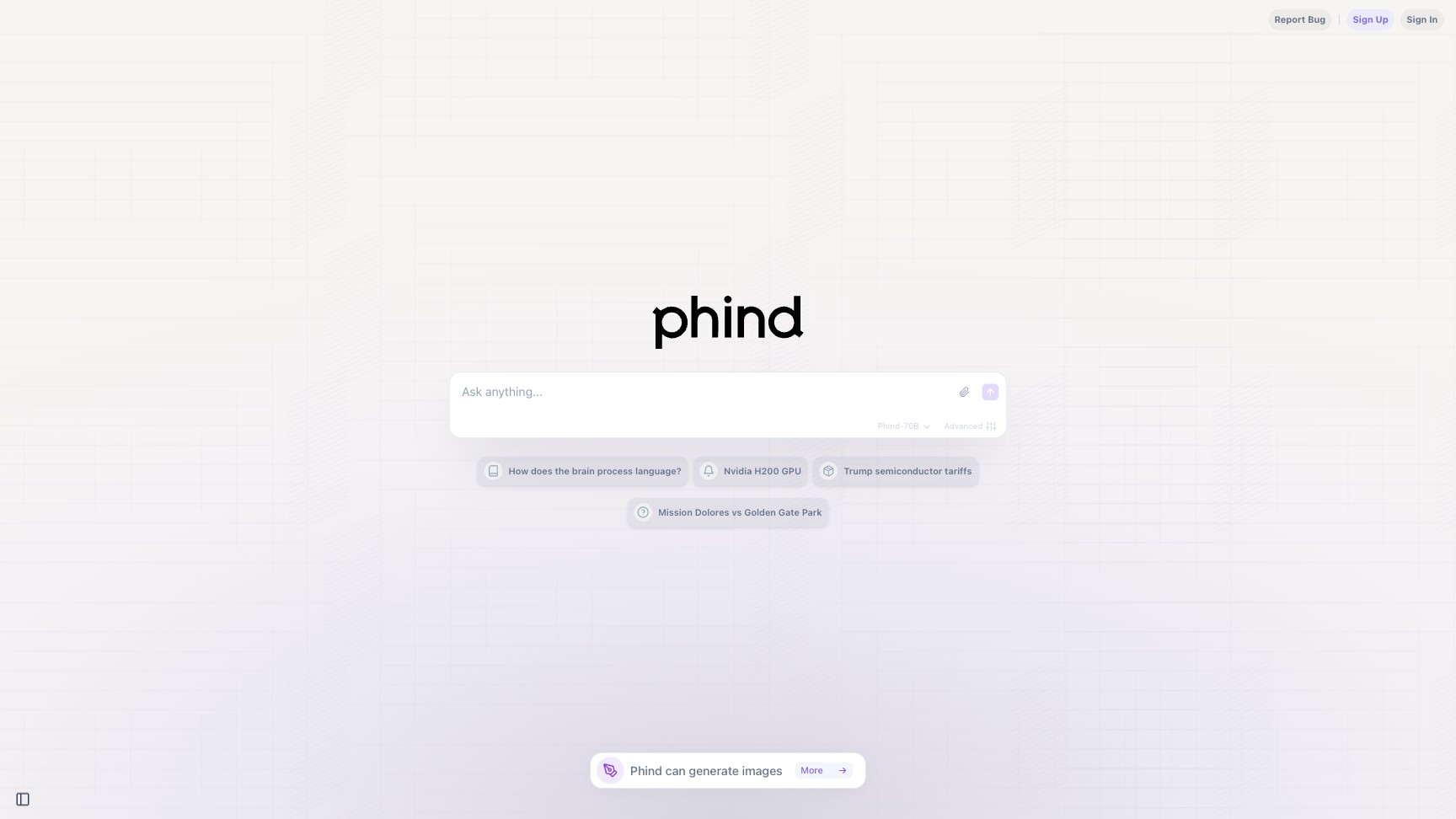 Phind screenshot