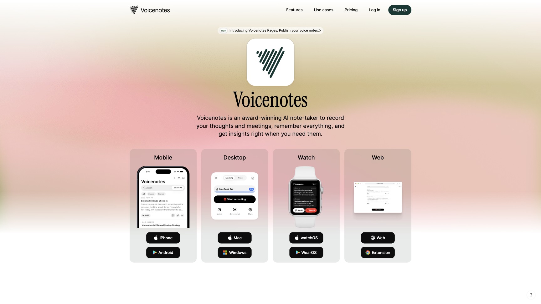 Voicenotes screenshot