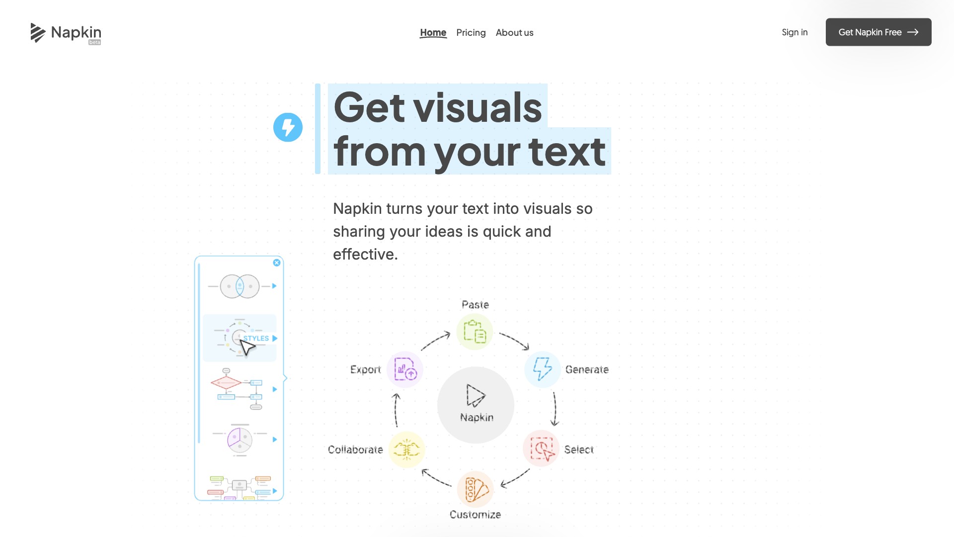 Napkin screenshot