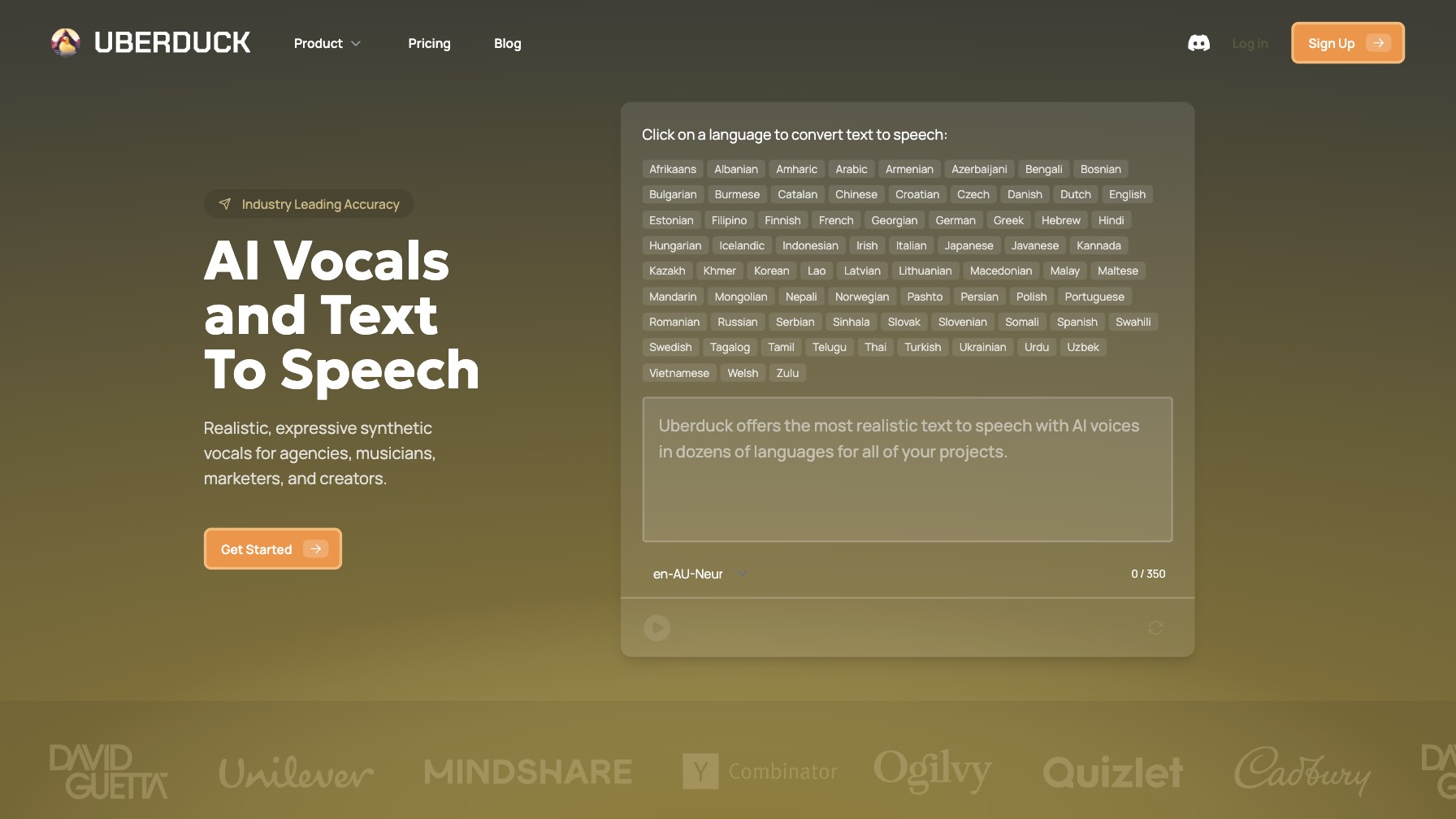 Uberduck screenshot