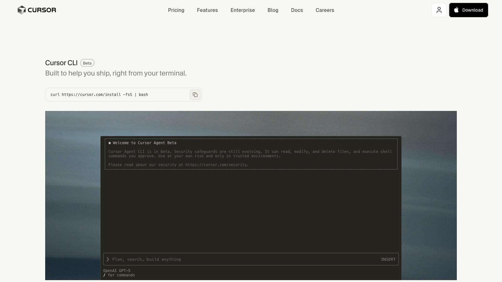 Cursor CLI screenshot