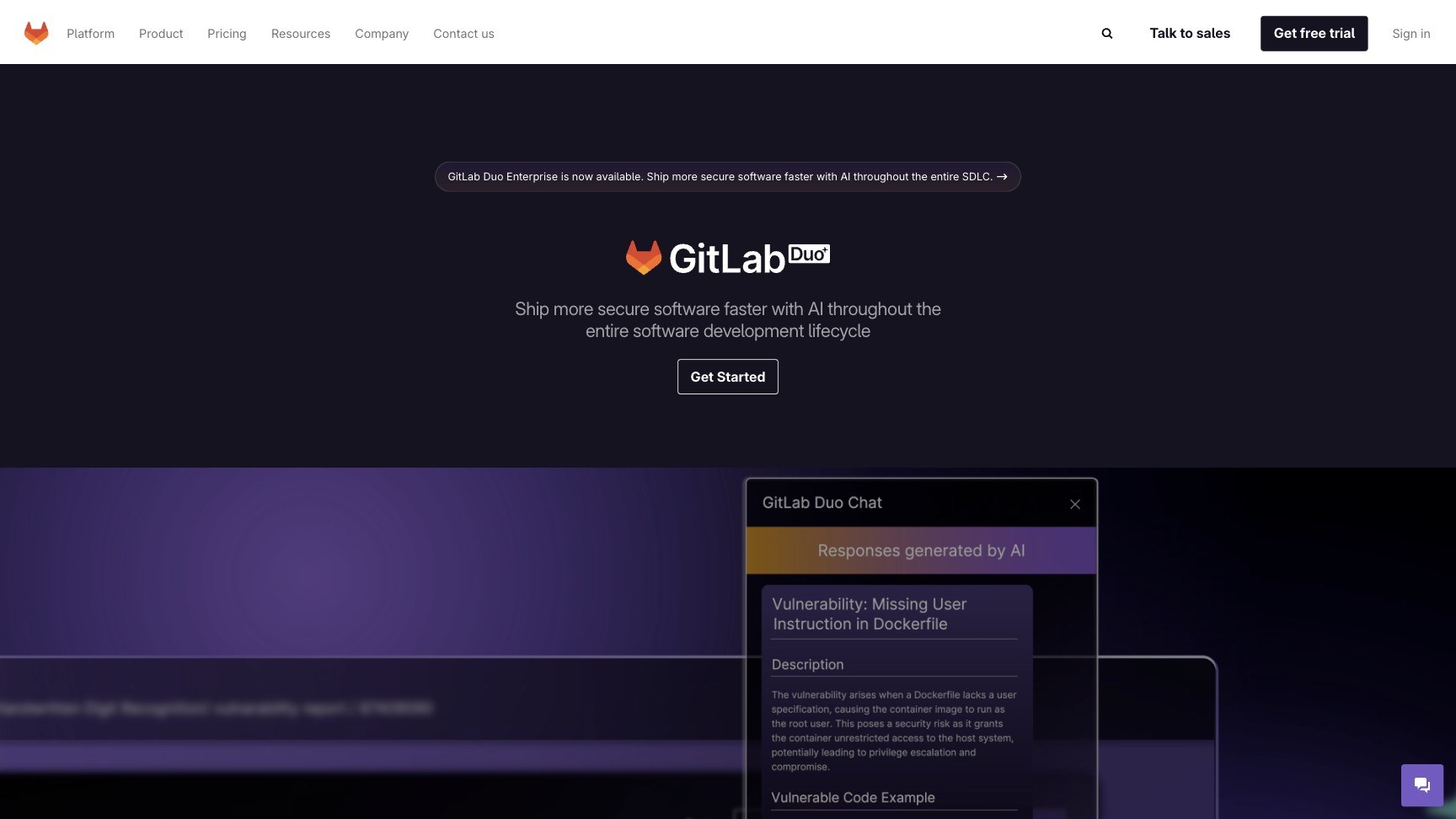 GitLab Duo Chat screenshot